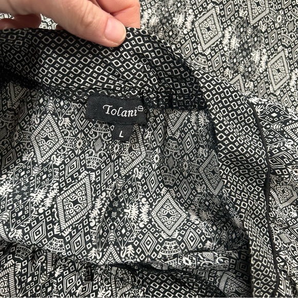 Tolani Black And White Pattern Mid-Length Dress-Size L - Picture 7 of 11